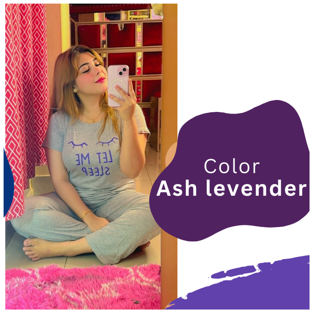 Comfortable T shirt and Pants for Women - Ash Levender