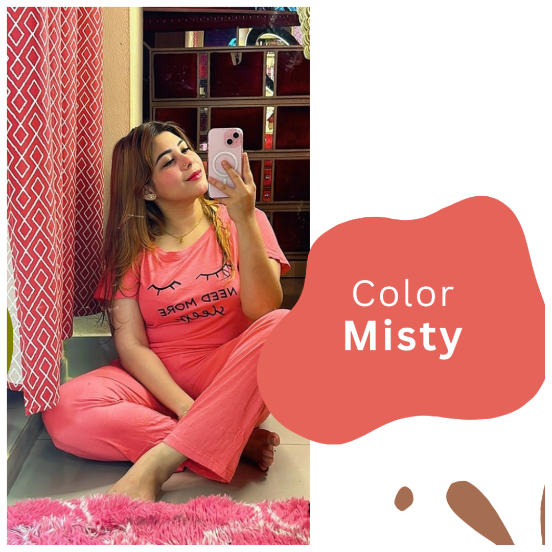 Comfortable T shirt and Pants for Women - Misty